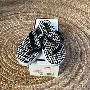 Coach sandals black and white
